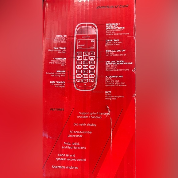 Packard Bell DECT 6.0 Cordless Phone Hands With Intercom System - Picture 4 of 4